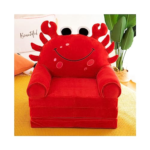 YUDIZWS Cartoon faltbares Kindersofa, Kindercouch ausklappbare Plüschform Kinder Couch Rückenlehne Sessel Bett gepolstert 2 in 1 Klappcouch Sitz für Säugling Kleinkind Baby Jungen Mädchen,J von YUDIZWS