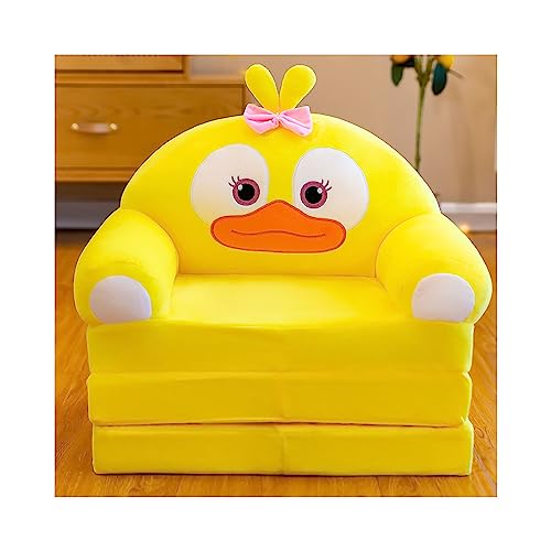 YUDIZWS Cartoon faltbares Kindersofa, Kindercouch ausklappbare Plüschform Kinder Couch Rückenlehne Sessel Bett gepolstert 2 in 1 Klappcouch Sitz für Säugling Kleinkind Baby Jungen Mädchen,M von YUDIZWS
