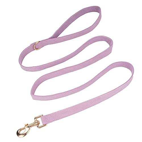 YUDOTE Weiche Cord-Hundeleine mittelgroß,2x150cm,Flieder von YUDOTE