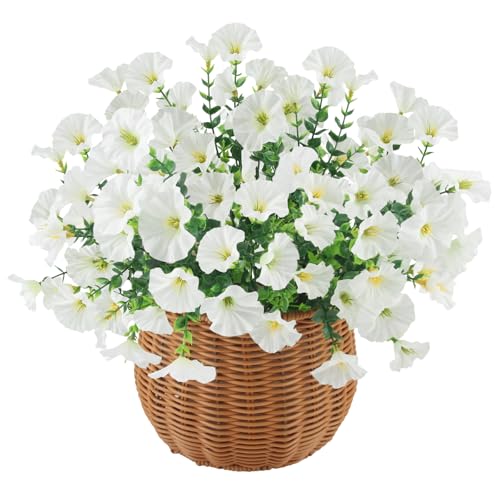 YUE QIN 10 Bündel Künstliche Balkonpflanzen Kunstblumen Weiß Blumen Balkon Petunia Kunststoff Blumen Kunstblumen Wie Echt Uv Beständig für Garten Büro Balkon Deko YUE QIN 10 Bündel Künstliche Balkonpflanzen Kunstblumen Weiß Blumen Balkon Petunia Kunststoff Blumen Kunstblumen Wie Echt Uv Beständig für Garten Büro Balkon Deko von YUE QIN