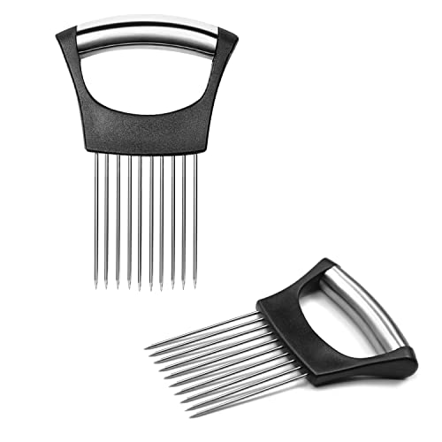 YUE QIN 2 Stück Zwiebelhalter Edelstahl Zwiebelschneider Halter Food Slice Assistant Gemüsezerkleinerer Tomate Zwiebel Zitrone Gemüse Slicer Schnitthilfe Slicing Cutter Sicher Gabel YUE QIN 2 Stück Zwiebelhalter Edelstahl Zwiebelschneider Halter Food Slice Assistant Gemüsezerkleinerer Tomate Zwiebel Zitrone Gemüse Slicer Schnitthilfe Slicing Cutter Sicher Gabel von YUE QIN