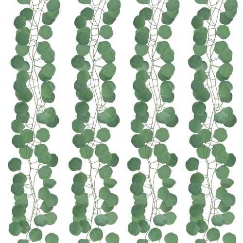 YUE QIN Eukalyptus Deko 12 Stück Eukalyptus Tischdeko Girlande 7.87Ft Efeu Girlande Just Married Girlandes für ästhetische Dekoration Zuhause Garten Wand Hochzeit Party (grün) von YUE QIN