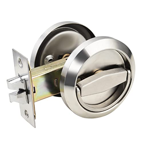 304 Edelstahl Tasse Ring Pocket Türschloss,Rund Türgriff Drehbar Türriegel Türschlösser,Privacy Door Latch Lock Set Türgriffe für den Außenbereich,Schlafzimmer,Küche,Bad,Waschraumtüren Türriegel von XIUXLI
