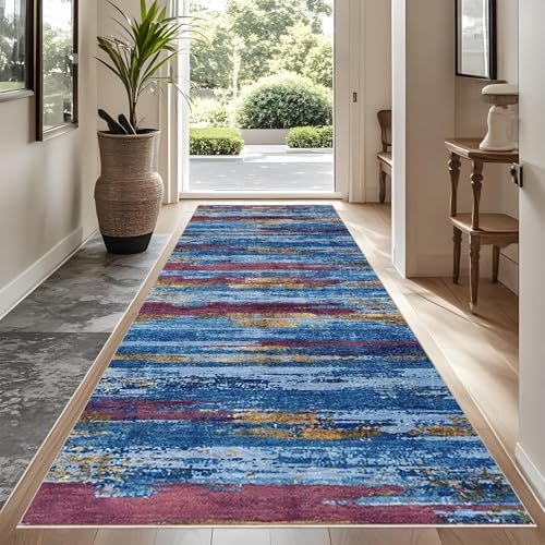 Rutschfeste Maschinenwaschbare Fußmatte 100 x 120 cm flurteppich läufer lang Flurteppich Wohnzimmer Teppich Küchenteppich Läufer für Eingang Küche Schlafzimmer Wohnzimmer, Schmutzfangmatte Innen von YUEAENK