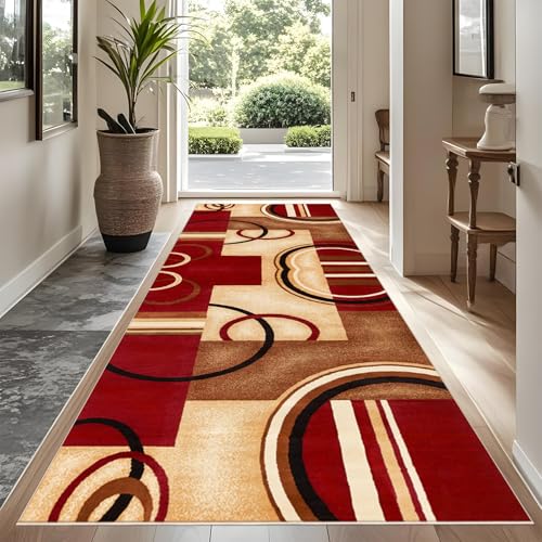 Rutschfeste Maschinenwaschbare Fußmatte 40 x 120 cm flurteppich läufer lang Flurteppich Wohnzimmer Teppich Küchenteppich Läufer für Eingang Küche Schlafzimmer Wohnzimmer, Schmutzfangmatte Innen von YUEAENK