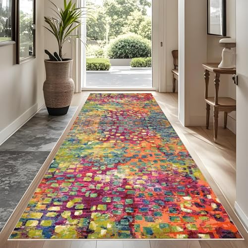 Rutschfeste Maschinenwaschbare Fußmatte 40 x 180 cm flurteppich läufer lang Flurteppich Wohnzimmer Teppich Küchenteppich Läufer für Eingang Küche Schlafzimmer Wohnzimmer, Schmutzfangmatte Innen von YUEAENK