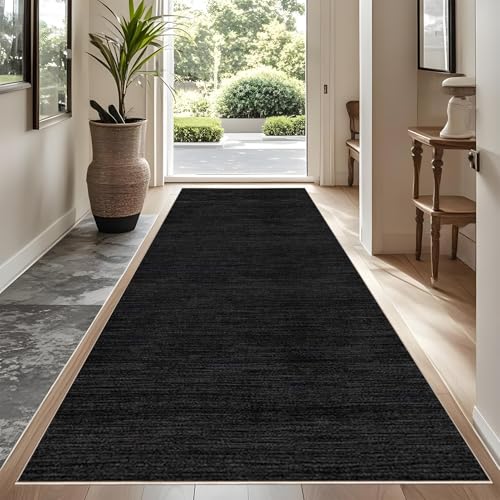 Rutschfeste Maschinenwaschbare Fußmatte 70 x 180 cm flurteppich läufer lang Flurteppich Wohnzimmer Teppich Küchenteppich Läufer für Eingang Küche Schlafzimmer Wohnzimmer, Schmutzfangmatte Innen von YUEAENK