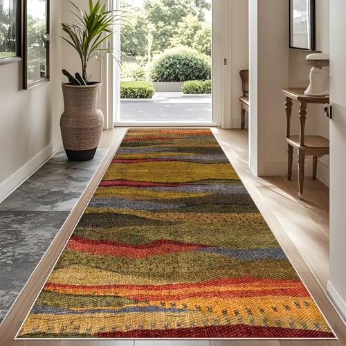 YUEAENK Flur Teppich Läufer 80 x 350 cm Küchenteppich rutschfest Teppich Läufer Flur Waschbar Flurläufer Teppichläufer Küchenmatte Teppich Läufer Flur für Küche Terrasse Wohnraum von YUEAENK