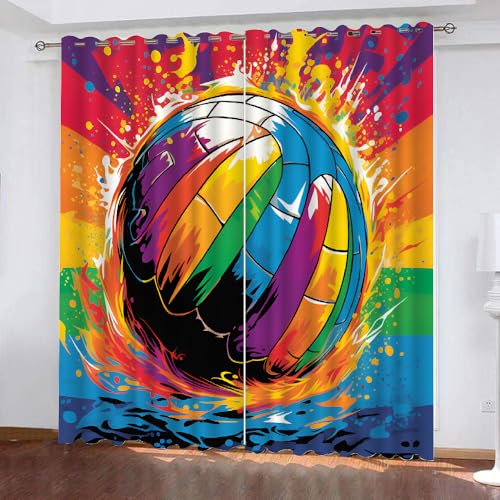 YUEAHOL Abstrakte Graffiti Vorhang Blickdicht mit Ösen 3D Bunter Ball Verdunkelungsvorhang 2er Set Gardine Polyester für Schlafzimmer Kinderzimmer Wohnzimmer Dekoration 300 x 270 cm YUEAHOL Abstrakte Graffiti Vorhang Blickdicht mit Ösen 3D Bunter Ball Verdunkelungsvorhang 2er Set Gardine Polyester für Schlafzimmer Kinderzimmer Wohnzimmer Dekoration 300 x 270 cm von YUEAHOL