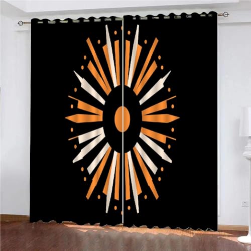 YUEAHOL Böhmische geometrische Vorhang Blickdicht mit Ösen 3D Abstrakte Kunst Verdunkelungsvorhang 2er Set Gardine Polyester für Schlafzimmer Kinderzimmer Wohnzimmer Dekoration 220 x 210 cm YUEAHOL Böhmische geometrische Vorhang Blickdicht mit Ösen 3D Abstrakte Kunst Verdunkelungsvorhang 2er Set Gardine Polyester für Schlafzimmer Kinderzimmer Wohnzimmer Dekoration 220 x 210 cm von YUEAHOL