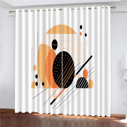 YUEAHOL Böhmisches Orange Schwarz Vorhang Blickdicht mit Ösen 3D Abstrakte geometrische Verdunkelungsvorhang 2er Set Gardine Polyester für Schlafzimmer Kinderzimmer Wohnzimmer Dekoration 300 x 270 cm YUEAHOL Böhmisches Orange Schwarz Vorhang Blickdicht mit Ösen 3D Abstrakte geometrische Verdunkelungsvorhang 2er Set Gardine Polyester für Schlafzimmer Kinderzimmer Wohnzimmer Dekoration 300 x 270 cm von YUEAHOL