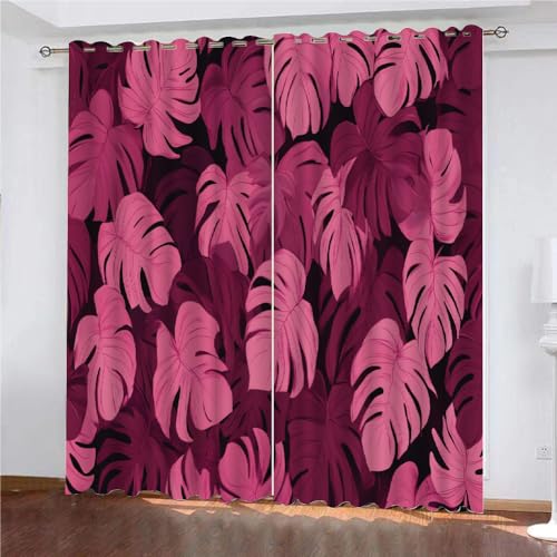 YUEAHOL Bunte Blätter Blickdichte Vorhänge, Tropische Pflanze Thermovorhang Hitzeschutz mit Ösen Gardienen 2er-Set Lichtundurchlässige Vorhänge Schlafzimmer Blackout Curtains 210 x 160 cm YUEAHOL Bunte Blätter Blickdichte Vorhänge, Tropische Pflanze Thermovorhang Hitzeschutz mit Ösen Gardienen 2er-Set Lichtundurchlässige Vorhänge Schlafzimmer Blackout Curtains 210 x 160 cm von YUEAHOL
