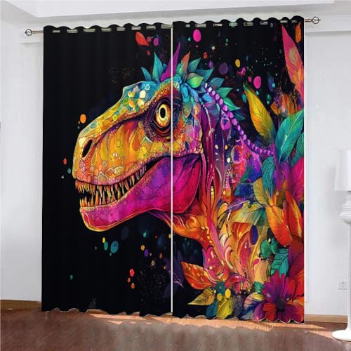YUEAHOL Buntes Blumentier Vorhang Blickdicht mit Ösen 3D Abstrakte Kunst Verdunkelungsvorhang 2er Set Gardine Polyester für Schlafzimmer Kinderzimmer Wohnzimmer Dekoration 300 x 270 cm YUEAHOL Buntes Blumentier Vorhang Blickdicht mit Ösen 3D Abstrakte Kunst Verdunkelungsvorhang 2er Set Gardine Polyester für Schlafzimmer Kinderzimmer Wohnzimmer Dekoration 300 x 270 cm von YUEAHOL