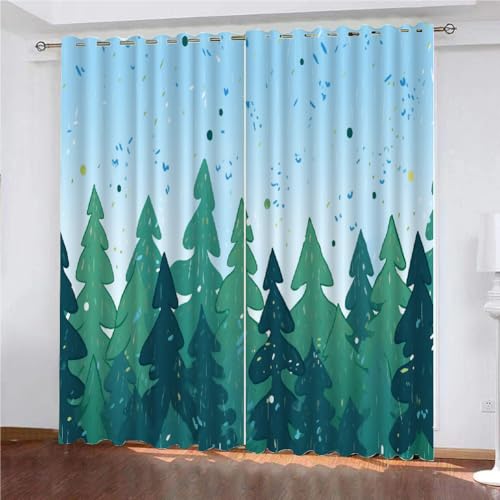 YUEAHOL Cartoon-Baum Vorhang Blickdicht mit Ösen 3D Abstrakte Kunst Verdunkelungsvorhang 2er Set Gardine Polyester für Schlafzimmer Kinderzimmer Wohnzimmer Dekoration 220 x 210 cm YUEAHOL Cartoon-Baum Vorhang Blickdicht mit Ösen 3D Abstrakte Kunst Verdunkelungsvorhang 2er Set Gardine Polyester für Schlafzimmer Kinderzimmer Wohnzimmer Dekoration 220 x 210 cm von YUEAHOL