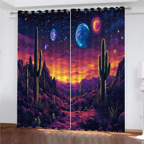 YUEAHOL Fantasy-Weltraum Vorhang Blickdicht mit Ösen 3D Ölgemälde Verdunkelungsvorhang 2er Set Gardine Polyester für Schlafzimmer Kinderzimmer Wohnzimmer Dekoration 150 x 166 cm YUEAHOL Fantasy-Weltraum Vorhang Blickdicht mit Ösen 3D Ölgemälde Verdunkelungsvorhang 2er Set Gardine Polyester für Schlafzimmer Kinderzimmer Wohnzimmer Dekoration 150 x 166 cm von YUEAHOL