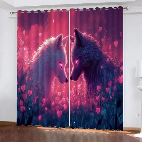 YUEAHOL Fuchsblumen Vorhang Blickdicht mit Ösen 3D Abstrakte Kunst Verdunkelungsvorhang 2er Set Gardine Polyester für Schlafzimmer Kinderzimmer Wohnzimmer Dekoration 150 x 166 cm YUEAHOL Fuchsblumen Vorhang Blickdicht mit Ösen 3D Abstrakte Kunst Verdunkelungsvorhang 2er Set Gardine Polyester für Schlafzimmer Kinderzimmer Wohnzimmer Dekoration 150 x 166 cm von YUEAHOL