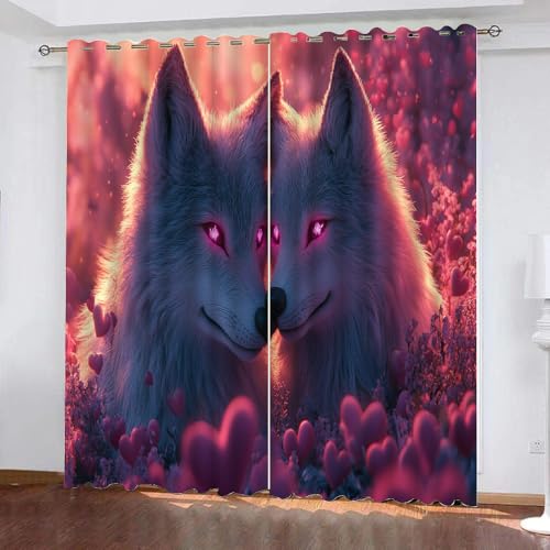 YUEAHOL Fuchsblumen Vorhang Blickdicht mit Ösen 3D Abstrakte Kunst Verdunkelungsvorhang 2er Set Gardine Polyester für Schlafzimmer Kinderzimmer Wohnzimmer Dekoration 220 x 210 cm YUEAHOL Fuchsblumen Vorhang Blickdicht mit Ösen 3D Abstrakte Kunst Verdunkelungsvorhang 2er Set Gardine Polyester für Schlafzimmer Kinderzimmer Wohnzimmer Dekoration 220 x 210 cm von YUEAHOL