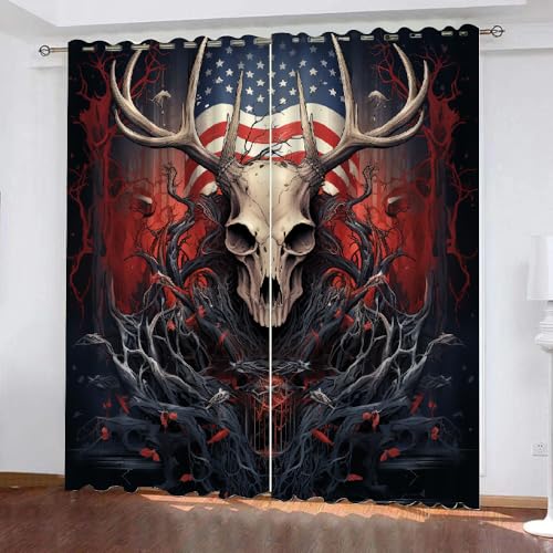 YUEAHOL Tierskelett Vorhang Blickdicht mit Ösen 3D Abstrakte Kunst Verdunkelungsvorhang 2er Set Gardine Polyester für Schlafzimmer Kinderzimmer Wohnzimmer Dekoration 150 x 166 cm YUEAHOL Tierskelett Vorhang Blickdicht mit Ösen 3D Abstrakte Kunst Verdunkelungsvorhang 2er Set Gardine Polyester für Schlafzimmer Kinderzimmer Wohnzimmer Dekoration 150 x 166 cm von YUEAHOL