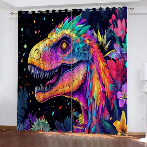 YUEAHOL Vorhang Blickdicht 3D 2Er Set Curtain Buntes Blumentier Abstrakte Kunst fürs Kinderzimmer 240 cm Lang 270 cm Breite Gardine Lichtundurchlässig Fenstervorhang Wohnzimmer Schlafzimmer YUEAHOL Vorhang Blickdicht 3D 2Er Set Curtain Buntes Blumentier Abstrakte Kunst fürs Kinderzimmer 240 cm Lang 270 cm Breite Gardine Lichtundurchlässig Fenstervorhang Wohnzimmer Schlafzimmer von YUEAHOL