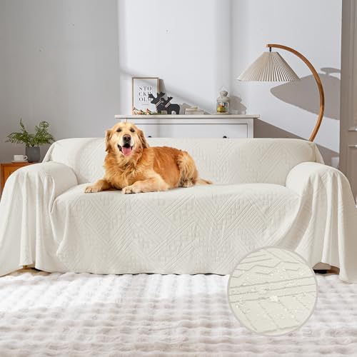 YUEANG Wasserdichter Couchbezug, wendbar, waschbar, rutschfest, Zweisitzer-Sofabezüge mit 2 Kissen, Sektional-Couchbezüge für Haustiere, Sofa-Schonbezüge für Hunde und Katzen, 180,3 x 231,1 cm, Beige YUEANG Wasserdichter Couchbezug, wendbar, waschbar, rutschfest, Zweisitzer-Sofabezüge mit 2 Kissen, Sektional-Couchbezüge für Haustiere, Sofa-Schonbezüge für Hunde und Katzen, 180,3 x 231,1 cm, Beige von YUEANG