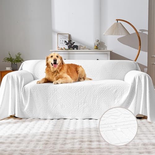 YUEANG Wasserdichter Couchbezug, wendbar, waschbar, rutschfest, Zweisitzer-Sofabezüge mit 2 Kissen, Sektional-Couchbezüge für Haustiere, Sofa-Schonbezüge für Hunde und Katzen, 180,3 x 231,1 cm, Weiß YUEANG Wasserdichter Couchbezug, wendbar, waschbar, rutschfest, Zweisitzer-Sofabezüge mit 2 Kissen, Sektional-Couchbezüge für Haustiere, Sofa-Schonbezüge für Hunde und Katzen, 180,3 x 231,1 cm, Weiß von YUEANG