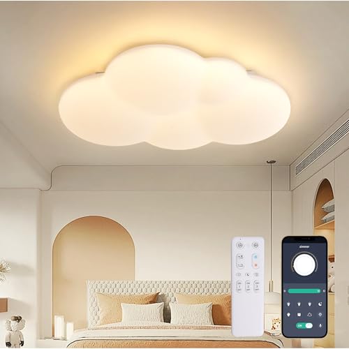 YUEEU Kinderzimmer Lampe Decke LED Deckenleuchte Kinderzimmer 50CM PE Schlafzimmer Lampe Wolke Deckenlampe Kinderlampe,Dimmbar Wolkenlampe mit Fernbedienung, Deckenleuchten für Kinder,Babyzimmer YUEEU Kinderzimmer Lampe Decke LED Deckenleuchte Kinderzimmer 50CM PE Schlafzimmer Lampe Wolke Deckenlampe Kinderlampe,Dimmbar Wolkenlampe mit Fernbedienung, Deckenleuchten für Kinder,Babyzimmer von YUEEU