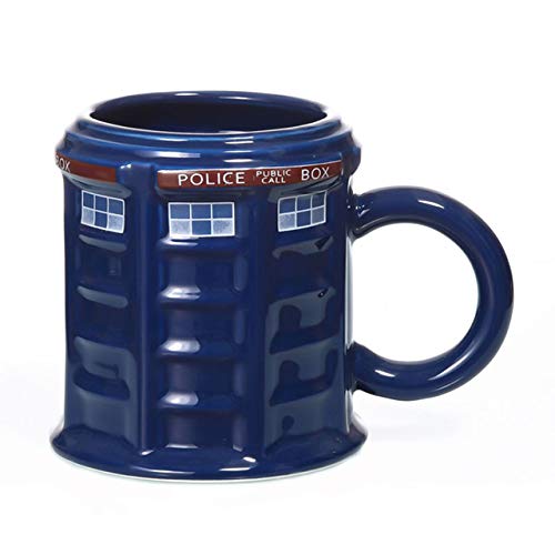 Tasse Kaffeebecher Doctor Who Tardis Police Box Keramikbecher Tasse Mit Deckelabdeckung Für Tee Kaffeebecher Lustiges Kreatives Geschenk Weihnachtsgeschenke Kinder Männer, 380Ml Runde Tasse von YUEHAN