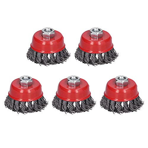 YUEHISY 5 Pack M10 Gewindedrahtbürsten, 6,5 Cm Stahlrad Zum Entfernen in Obstgärten & Ackerland, Winkelschleifer Drahtrad Kit von YUEHISY