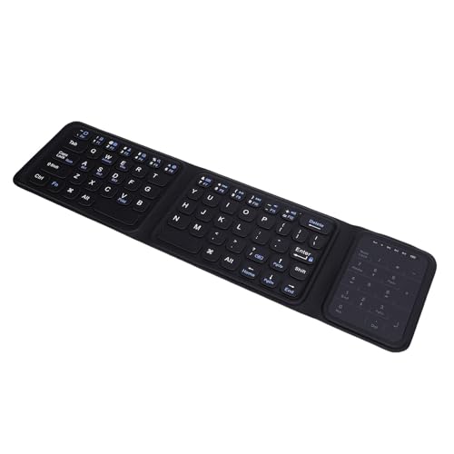 YUEHISY Faltbare Drahtlose Tastatur, Tragbare Bluetooth 5.0 -Reise -Tastatur mit Touchpad, Dreifachfalt -Design für Fenster Os X Android von YUEHISY