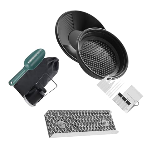 YUEHISY Leichtes Aluminium -Schleusenbox Gold Panning -Kit, 12 Zoll Tragbarer Trog mit Riffles -Bergbau Moos Zum Ausbilden und Ausbaggern von YUEHISY
