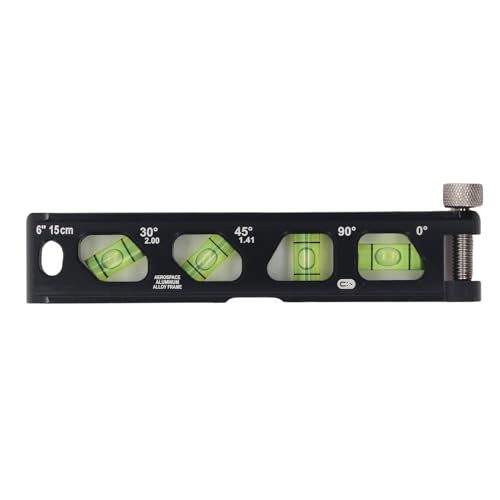 YUEHISY Magnetischer MINI -Level -Lineal mit 4 Blasen 4 Magneten für die Rohrleitungsbiegung, 6 -Zoll -Aluminium -Legierungs -Herrscher -Werkzeug von YUEHISY