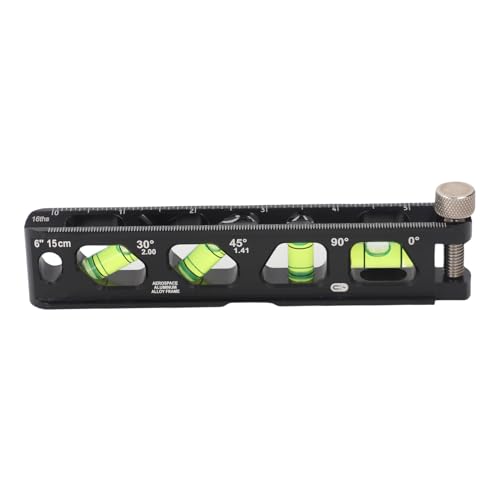 YUEHISY Mini -Level -Lineal mit 4 Magneten 4 Blasen, 6 Zoll 15 Cm Magnetischer Aluminiumlegierung Blasenspiegel für Rohr- und Leitungsmessung von YUEHISY