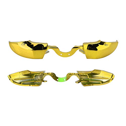 YUEHISY One Controller Buttons, Buntes Ersatz-Kit mit Schrauben Zieher und Schraubens Chl üssel, für LB RB LT RT Stoßstange Reparatur (GOLD) von YUEHISY