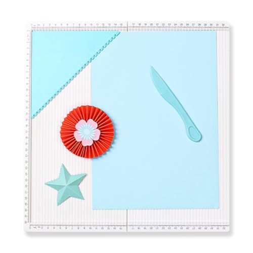 YUEHISY Papierbewertungsbrett, Faltetafel 12 X12 Zoll mit Dreieckigerem Werkzeug, Knochenordner für Kartenherstellung von Umschlägen Fotos Scrapbook Crafts von YUEHISY