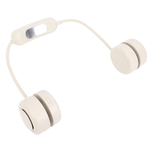 YUEHISY Tragbarer, Am Hals Hängender Ventilator, Tragbarer, Leiser, Flügelloser Ventilator, 3 Gänge, Halbleiterkühlung, für Büroreisen Im Freien (Beige) von YUEHISY