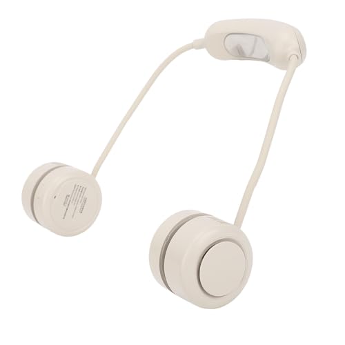 YUEHISY Tragbarer Ventilator Zum Aufhängen Am Hals, Leiser Tragbarer Nackenventilator, 3-Gang-Einstellung, Faltbares Design, für Radtouren Am Strand (Beige) von YUEHISY