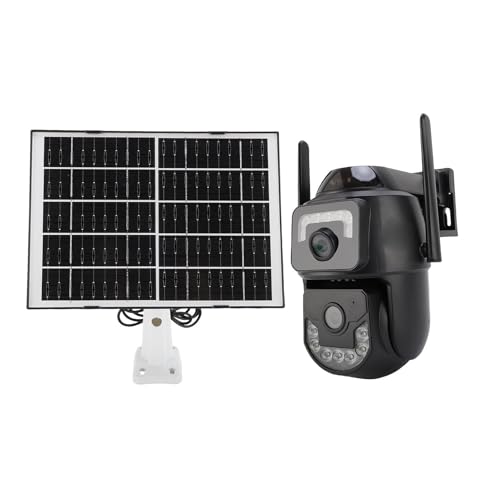 YUEHISY Überwachungskamera Im Freien, 4G -Solarantrieb mit KI -menschlicher Erkennung, Weitwinkelansicht, 2 MP Dual -Objektiv für Heimbaugebäude (EU) von YUEHISY