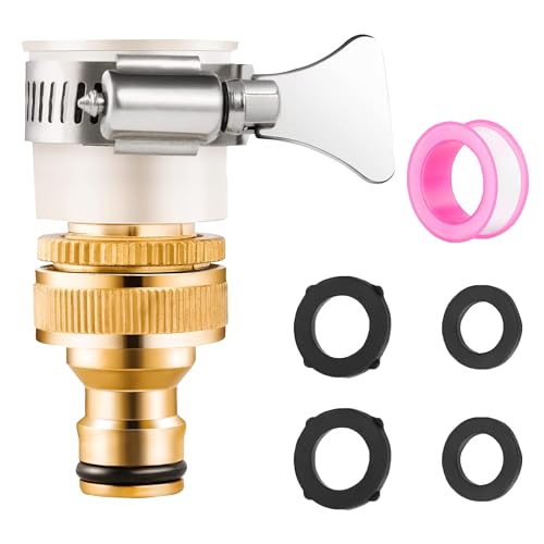 Universal Wasserhahn-Adapter zum Anschluss des Gartenschlauchs an einen Wasserhahn ohne Gewinde mit 16–22 mm Außendurchmesser, korrosionsbeständig von YUEHNEOM