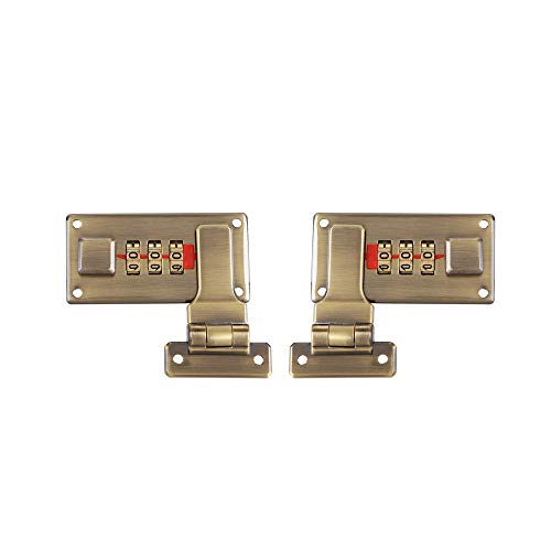 2 Stück Die Aktentasche Zahlenschlösser Gepäckkoffer-Haspen mit Zahlenschloss,Ersatz 3-stellige Kombination (Bronze) von YUEHUA