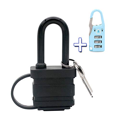 Heavy Duty Wasserdichtes Vorhängeschloss - Ideal für Zuhause, Gartenhaus, Outdoor, Garage, Tor Sicherheit, 40mm 2er Pack (Gepäckschloss senden) (2 packs) (Black) von YUEHUA