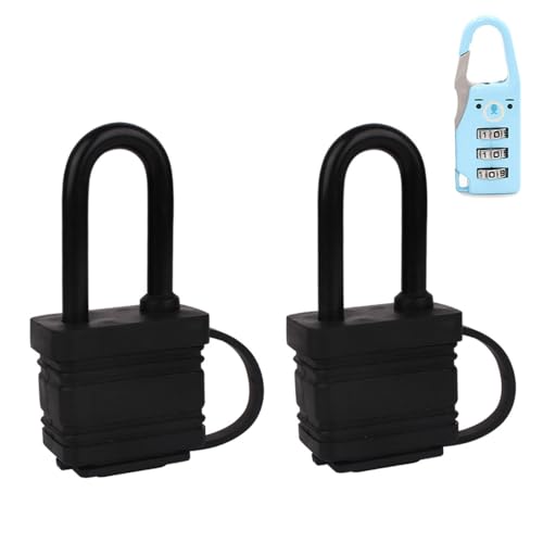 Robustes wasserdichtes Vorhängeschloss mit Schlüssel 40MM - Wetterfest - Schwarz - Außenschlösser - Gleicher Schlüssel für beide Schlösser - Ideal für Zuhause, Garten, Garage, Tor - Packung mit 2 Stüc von YUEHUA