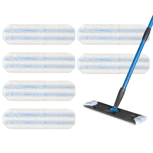 6 Stück Mikrofaser Wischmopp Ersatzbezug Bezug für O-Cedar H2pro, für Vileda H2pro Wiederverwendbare Bodenwischer Ersatzbezug Keramikplatten Spiegel und Fenster von YUEIODDKL