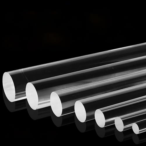 Acryl-Dübel-Stab, klarer Acryl-Stab, 2 Pcs Acrylic Dowel Rods, 50-80Mm Dia 500Mm Length Clear Acrylic Round Rod for DIY Crafts Party Decorations Gardening,60mm(50mm) von YUEKOPOU
