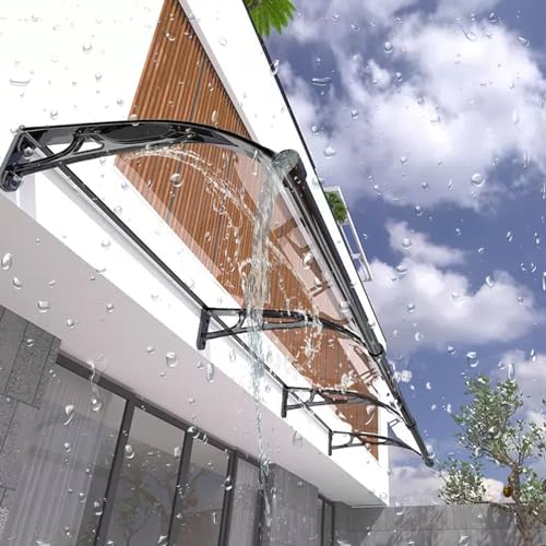 Außen-Türüberdachung, transparente Überdachung, Markise for Terrasse und Veranda im Freien, UV-Schutz, Polycarbonat mit Aluminiumhalterung, mehrere Größen(L:80*W:200(cm)) von YUEKOPOU