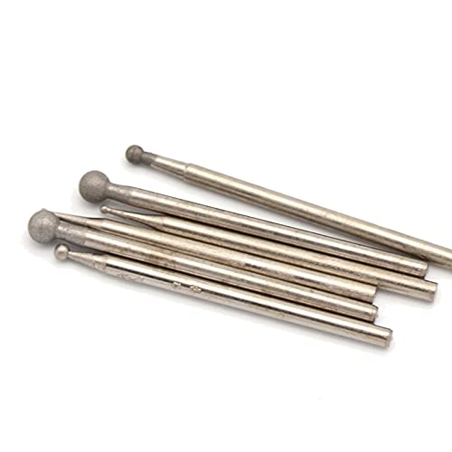 Diamant-Schleifbits, Schmirgel-Nagelbits, Diamond Grinding Heads Spherical Polishing Bits 2.35mm Shank Pack of 5 Multiple Sizes(2mmx1200 Grit) von YUEKOPOU