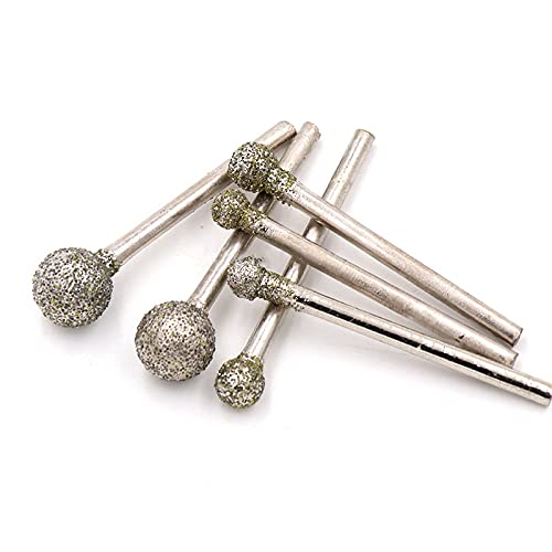 Diamant-Schleifbits, Schmirgel-Nagelbits, Diamond Mounted Points 3mm Shank Grit 60 Pack of 5 Multiple Sizes for Rotary Tools Nail Drill Stone Carving(3mm x 8mm 60 Grit) von YUEKOPOU
