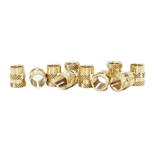 Eingebettete Kupfereinpressmutter Gewindeeinsätze Mutterneinsatz Messing Hot Melt Einsatz Rändelmutter 3D-Drucker Gewinde Wärmeformung Doppelköper Injektion Einbettungsmutter(M2 M2.5 (500PCS)) von YUEKOPOU