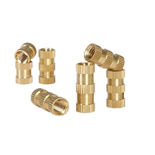 Eingebettete Kupfereinpressmutter M2-M10 Messing Hitze Gewindeeinsatz Mutter Hot Melt Rändelmutter aus Kunststoff 3D Pringting(Length 5mm,M-4(OD5.5mm) 50Pcs) von YUEKOPOU