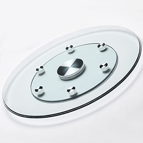 Esstisch aus gehärtetem Glas.Couchtisch mit Glasti Tempered Glass Lazy Susan Turntable For Dining Table, Round Table Top Rotating Tray, Transparent Rotating Round Turntable, Aluminum Alloy Bearing,(85 von YUEKOPOU