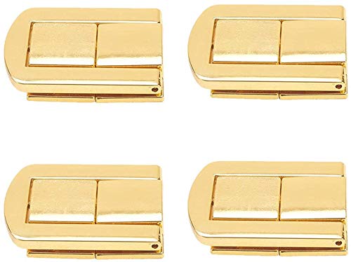 Federbelastete Verriegelung, Hasp-Verriegelung, Pack Of 4 Hasp And Spring Loaded Toggle Latch Multicolor 31x25x7mm(Gold Tone) von YUEKOPOU